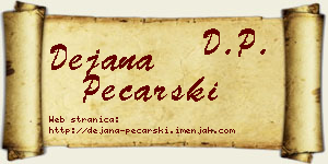 Dejana Pecarski vizit kartica